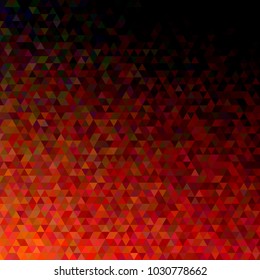 Polygonal abstract tiled triangle background - modern vector graphic design with regular triangles in red tones