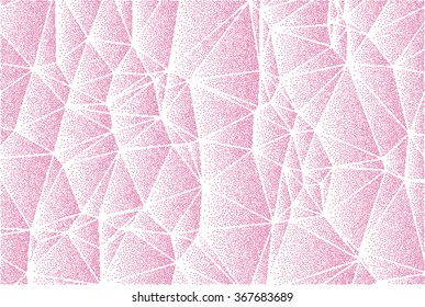 Polygonal abstract vector background with pink roundes