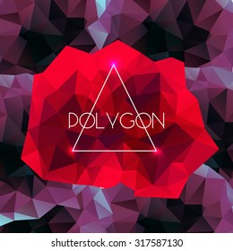 Polygonal abstract violet and red shapes. Concept of futuristic minimalism style