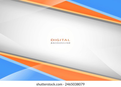 polygonal abstract white background orange, blue shape web and graphic template
