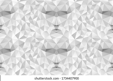 Cara blanca abstracta poligonal sobre un fondo blanco. Patrón sin foco. Diseño de polos bajos. Ilustración vectorial geométrica creativa. Más patrones en mis colecciones abstractas de fondos.