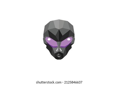 polygonal alien logo illustration vector