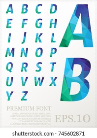 Polygonal alphabat font vector eps.10