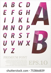 Polygonal alphabat font vector eps.10