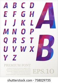 Polygonal alphabat font vector eps.10