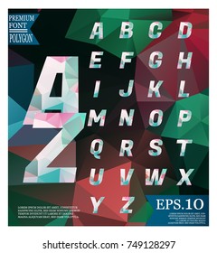 Polygonal alphabet, faceted capital letters on abstract background  templates or Light  background illustration.eps 10