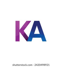 Polygonal alphabet letters logo KA monogram 