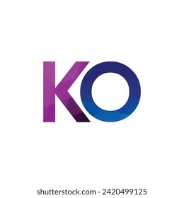 Polygonal alphabet letters logo KA monogram 