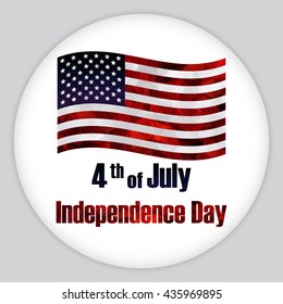 Polygonal American flag on white background. Independence day.