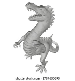 Polygonal angry dinosaur. Dinosaur Isolated On White Background. 3D. Vector illustration