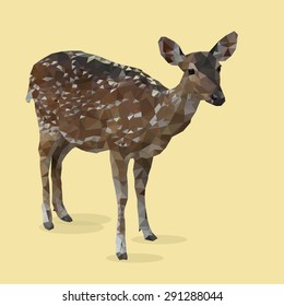 polygonal animal, deer polygon, vector illustration isolated