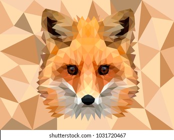 POLYGONAL ANIMAL FOX HEAD POLYGON LOGO ICON