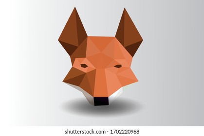 POLYGONAL ANIMAL FOX HEAD POLYGON LOGO ICON