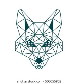 POLYGONAL ANIMAL FOX HEAD POLYGON LOGO ICON 