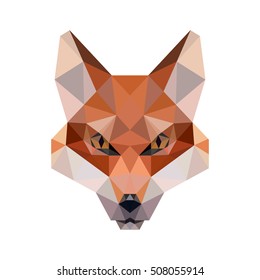 POLYGONAL ANIMAL FOX HEAD POLYGON LOGO ICON