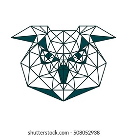 POLYGONAL ANIMAL OWL HEAD LINE POLYGON LOGO ICON
