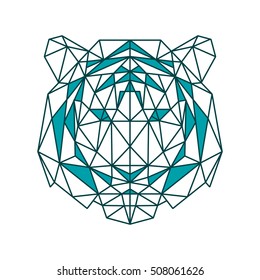 POLYGONAL ANIMAL TIGER HEAD POLYGON LOGO ICON