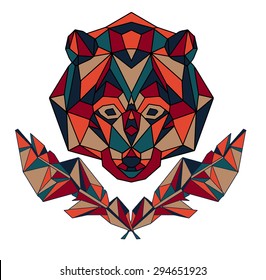 polygonal animal, wildlife,cartoon, bear, predator