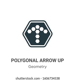 Polygonal arrow up glyph icon vector on white background. Flat vector polygonal arrow up icon symbol sign from modern geometry collection for mobile concept and web apps design.