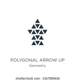 Polygonal arrow up icon vector. Trendy flat polygonal arrow up icon from geometry collection isolated on white background. Vector illustration can be used for web and mobile graphic design, logo, 