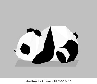 Polygonal art image of a panda. Low poly cute panda. vector illustration.