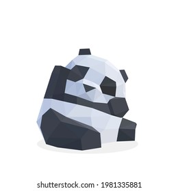 Polygonal art image of a panda. Low poly cute panda. vector illustration.