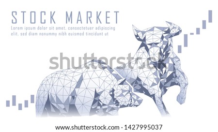 Polygonal art of Stock market Bullish vs Bearish trend suitable for Stock Marketing or Financial Investment