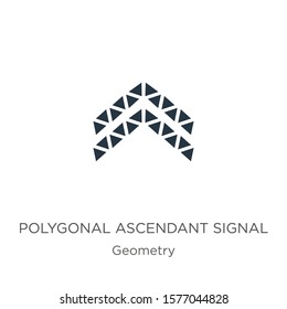 Polygonal ascendant signal icon. Thin linear polygonal ascendant signal outline icon isolated on white background from geometry collection. Line vector sign, symbol for web and mobile