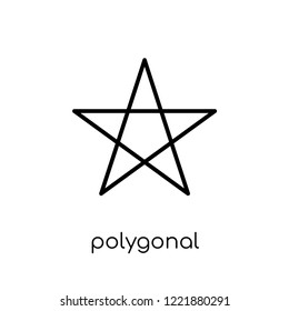 polygonal ascendant signal icon. Trendy modern flat linear vector polygonal ascendant signal icon on white background from thin line Geometry collection, outline vector illustration