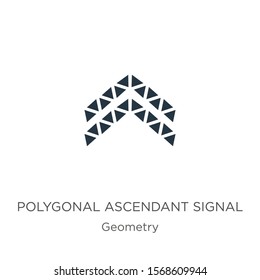 Polygonal ascendant signal icon vector. Trendy flat polygonal ascendant signal icon from geometry collection isolated on white background. Vector illustration can be used for web and mobile graphic 