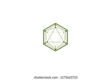 polygonal atomic chemical element icon logo illustration vector