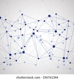 Polygonal background with abstract molecular connection.