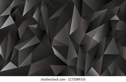 polygonal background in black realistic style. Vector stock illustration. Geometric figures