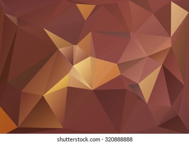 Polygonal background with bright and dark brown triangles.