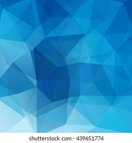 Polygonal background. Can be used in cover design, book design, website backdrop. Vector illustration. Blue color. 