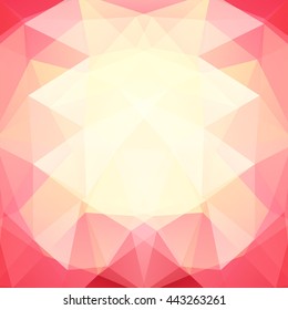 Polygonal background.  Can be used in cover, book design, website  backdrop . Vector illustration. Yellow, pink colors. 