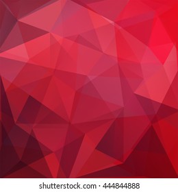 Polygonal background. Can be used in cover design, book design, website backdrop. Vector illustration. Red color. 