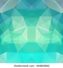 Polygonal  background.  Can be used in cover, book design, website backdrop. Vector illustration. Green, blue colors. 