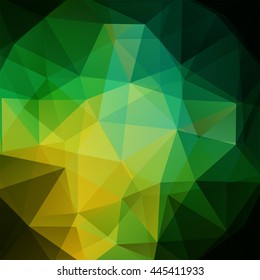 Polygonal background. Can be used in cover, book design, website backdrop. Vector illustration. Green color. 