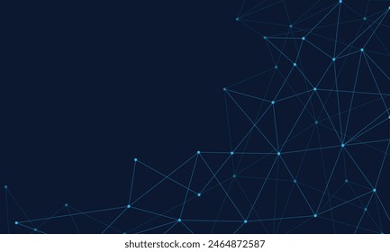 Polygonal  background with connecting dots and lines. Triangular geometric pattern. Abstract futuristic structure.