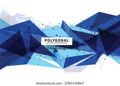 Polygonal background with connecting dots and lines. Network or connection concept