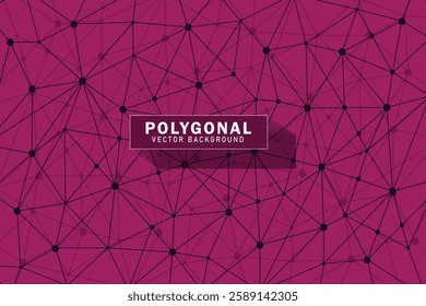 Polygonal background with connecting dots and lines. Network or connection concept