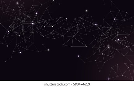 Fondo poligonal con puntos y líneas de conexión. Ilustración vectorial para su diseño.