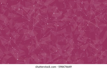 Polygonal background with connecting dots and lines. Vector illustration for your design.