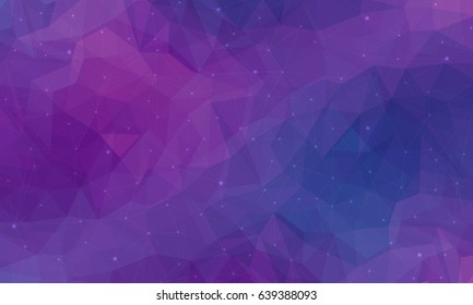 Polygonal background with connecting dots and lines. Vector illustration for your design.
