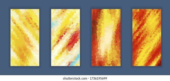 Polygonal background with different geometric figures. Template for your design, banner, flyer, business card, poster, wallpaper, brochure