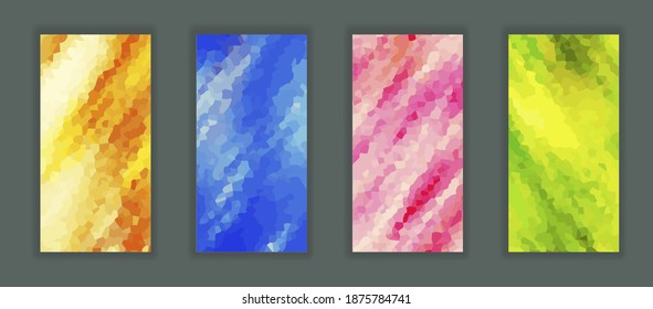 Polygonal background with different geometric figures. Template for your design, banner, flyer, business card, poster, wallpaper, brochure