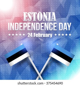 Polygonal Background, Estonia Independence Day Greeting Card