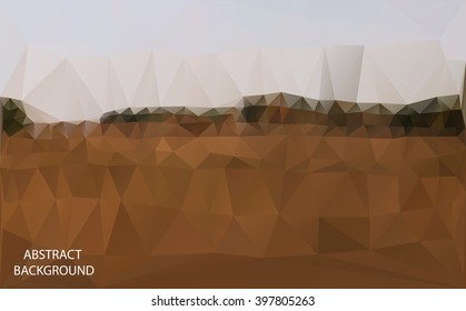 Polygonal background with landscape ,field and sky