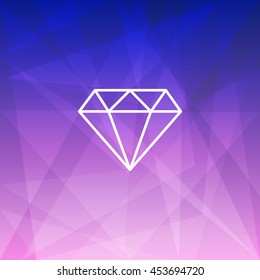 Polygonal background with modern Diamond Icon. Vector illustration